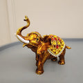 Bejeweled Elephant Trinket Box Set 5.5 Inch, Enamel Crystal