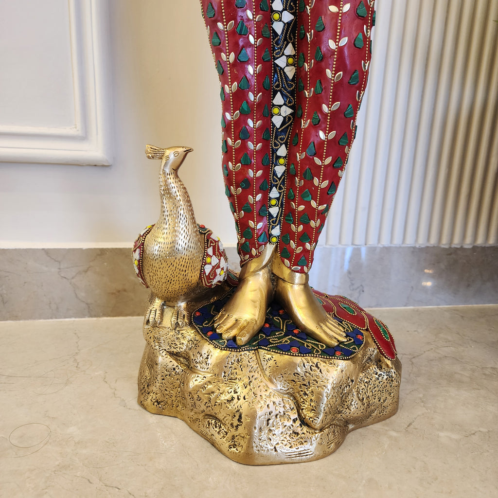 30 inch Krishna murti with stone work
