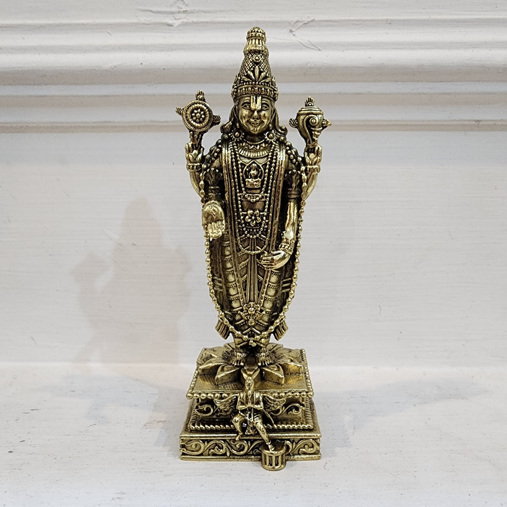 6 inch Tirupati Balaji Venkateshwara statue in premium brass