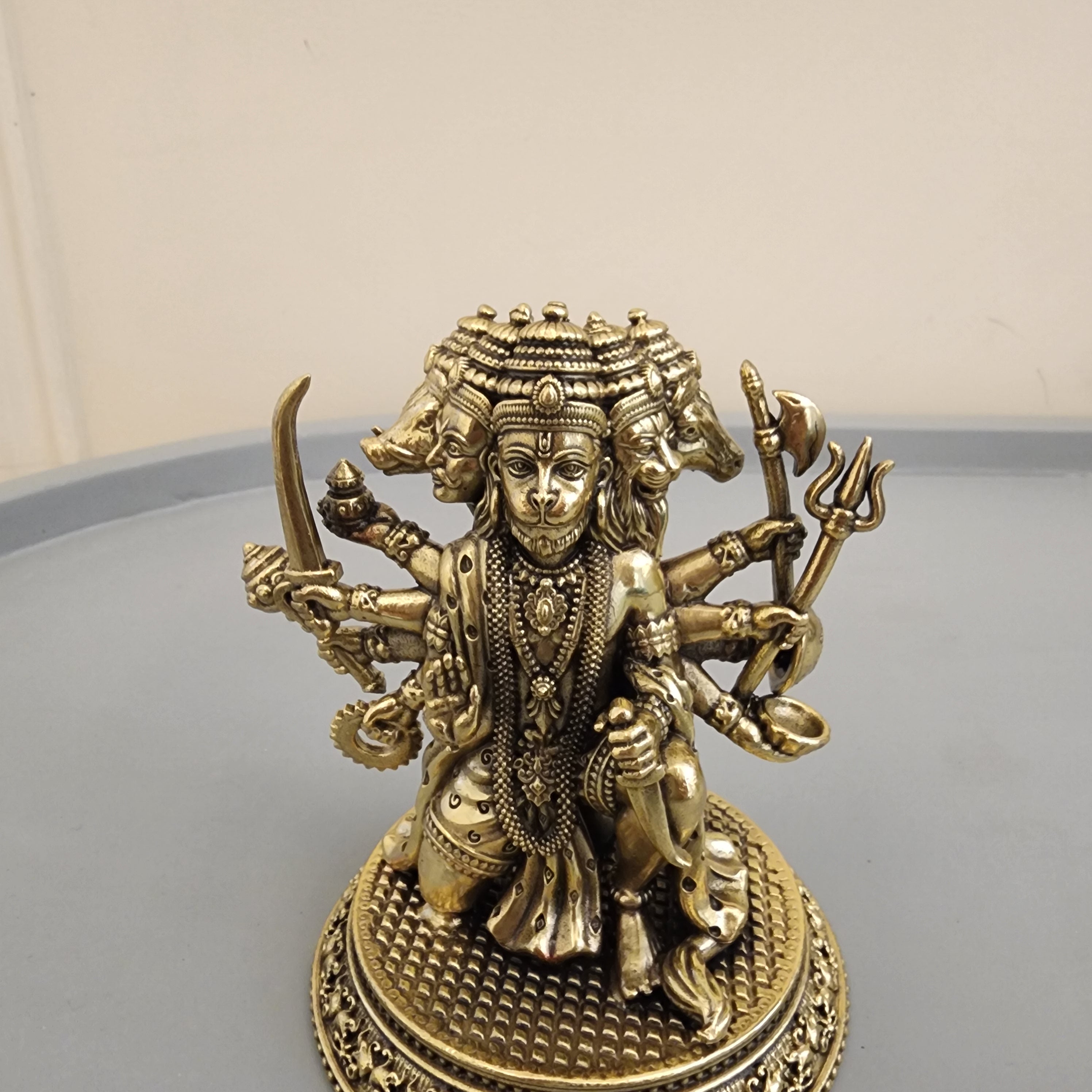Premium Brass Panchmukhi Hanuman Statue 3 inch / 4.5 inch / 7 inch / (140 gram)