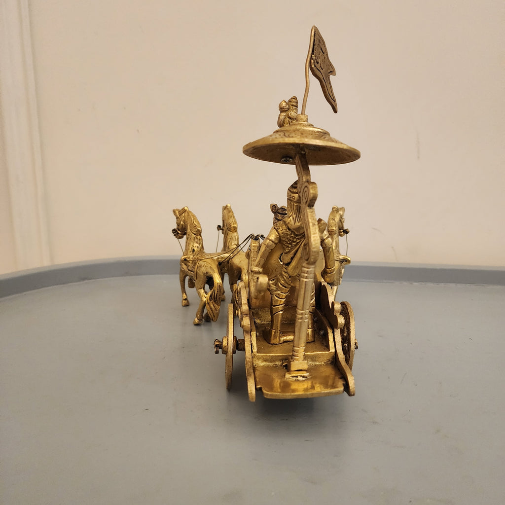 8.5 inch Arjun rath / Mahabharata Chariot with krishna or Hanuman Ji