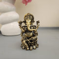 Brass Ganesh Statue sitting on lotus 4 inch [200gram]