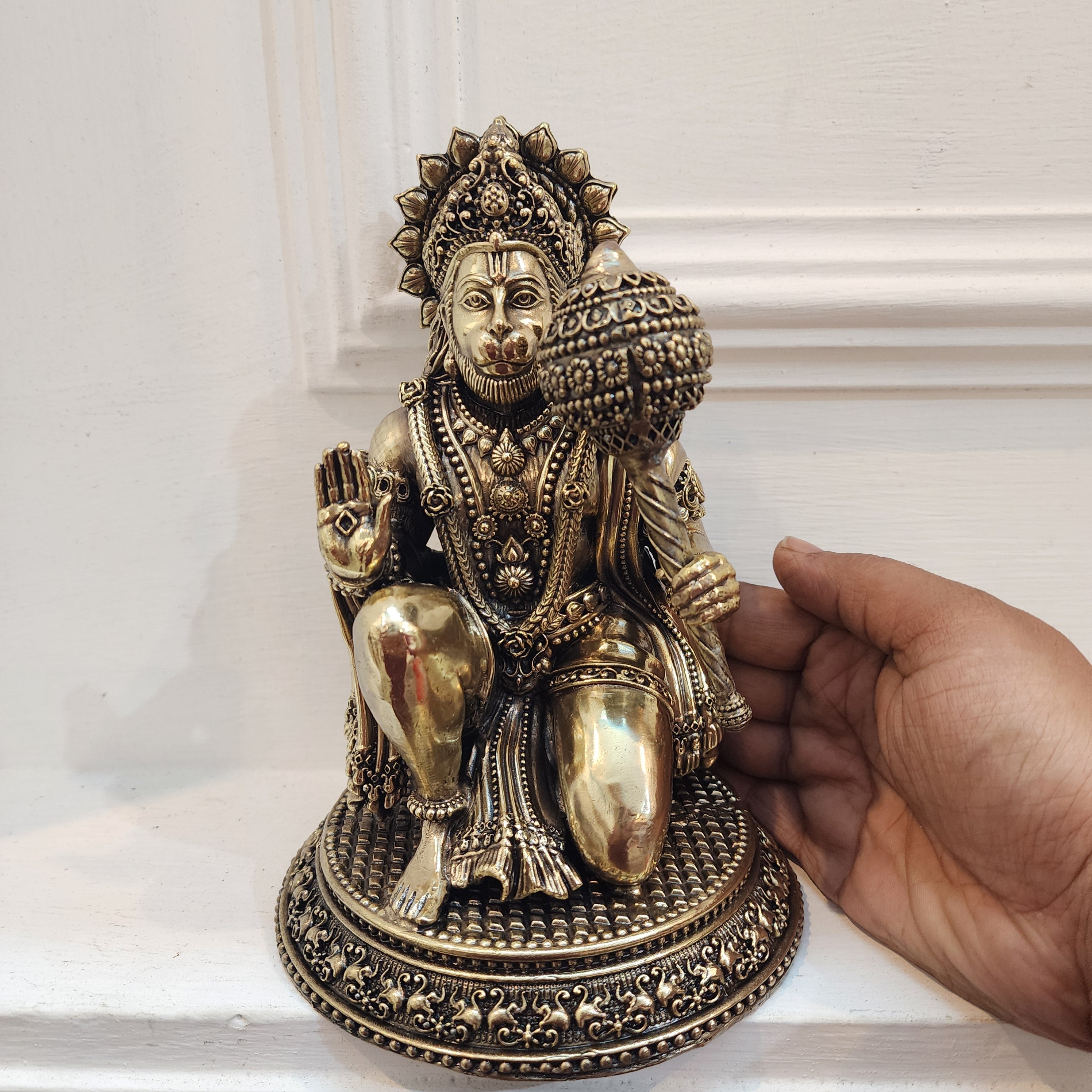 Premium Brass 2.5 / 3 / 4.8 / 8 inch Hanuman JI Statue Sitting STATUE