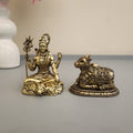 3 inch Shiva with nandi statue premium brass set