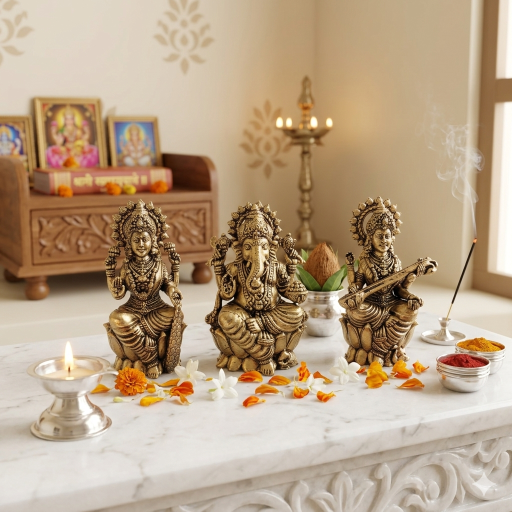 2.5 inch Laxmi Ganesh Saraswati Idol