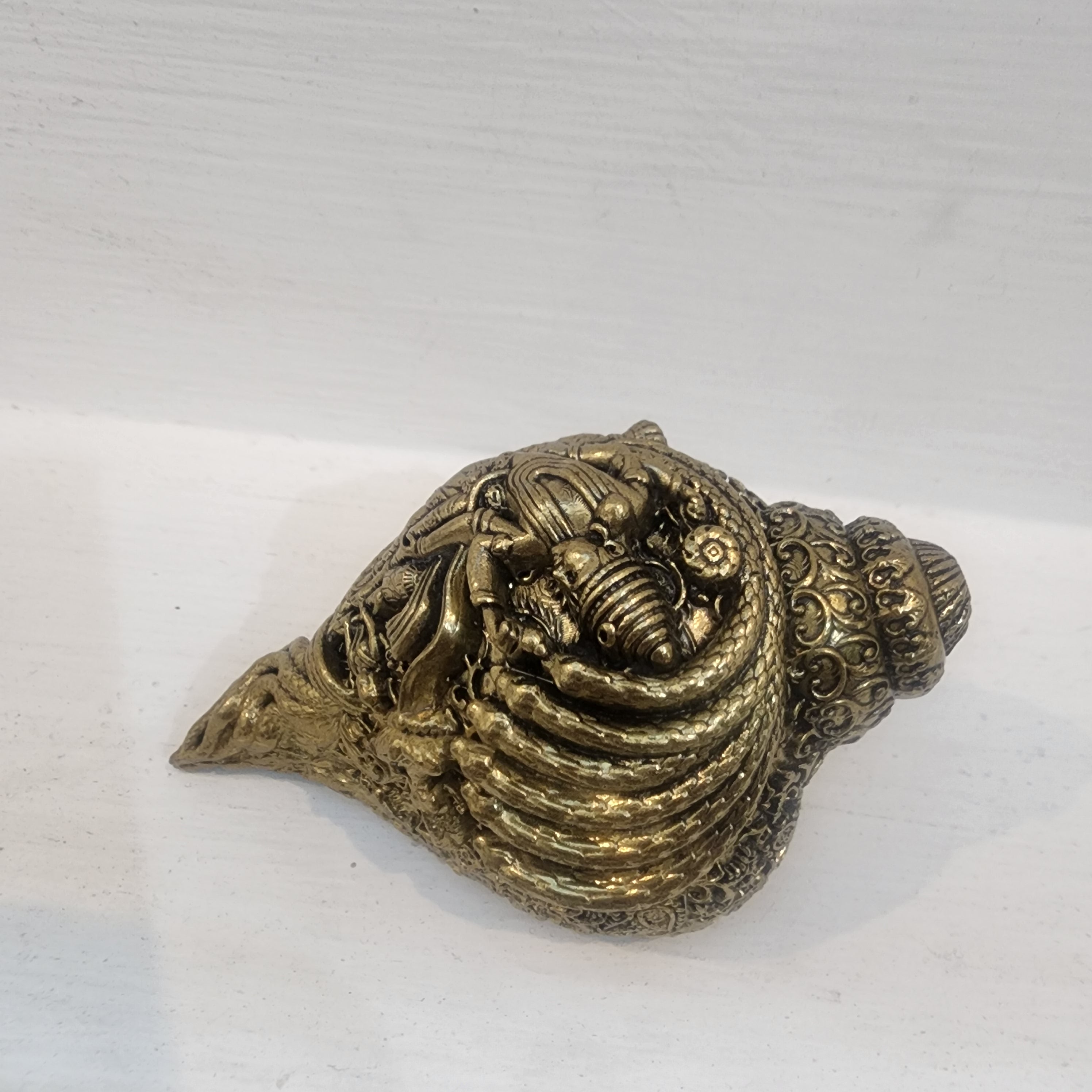 Brass Narayan Shankh I Conch Shell 4 inch | 120 grams
