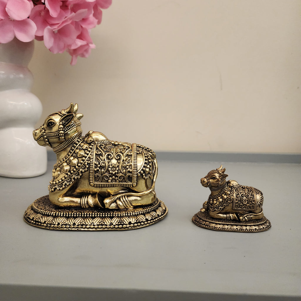 Nandi Statue Premium Brass 2 / 4 inch (70 gram / 480 gram)