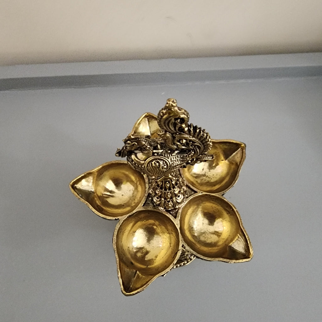 17 cm Annam Bird diya five wick (300 gram)