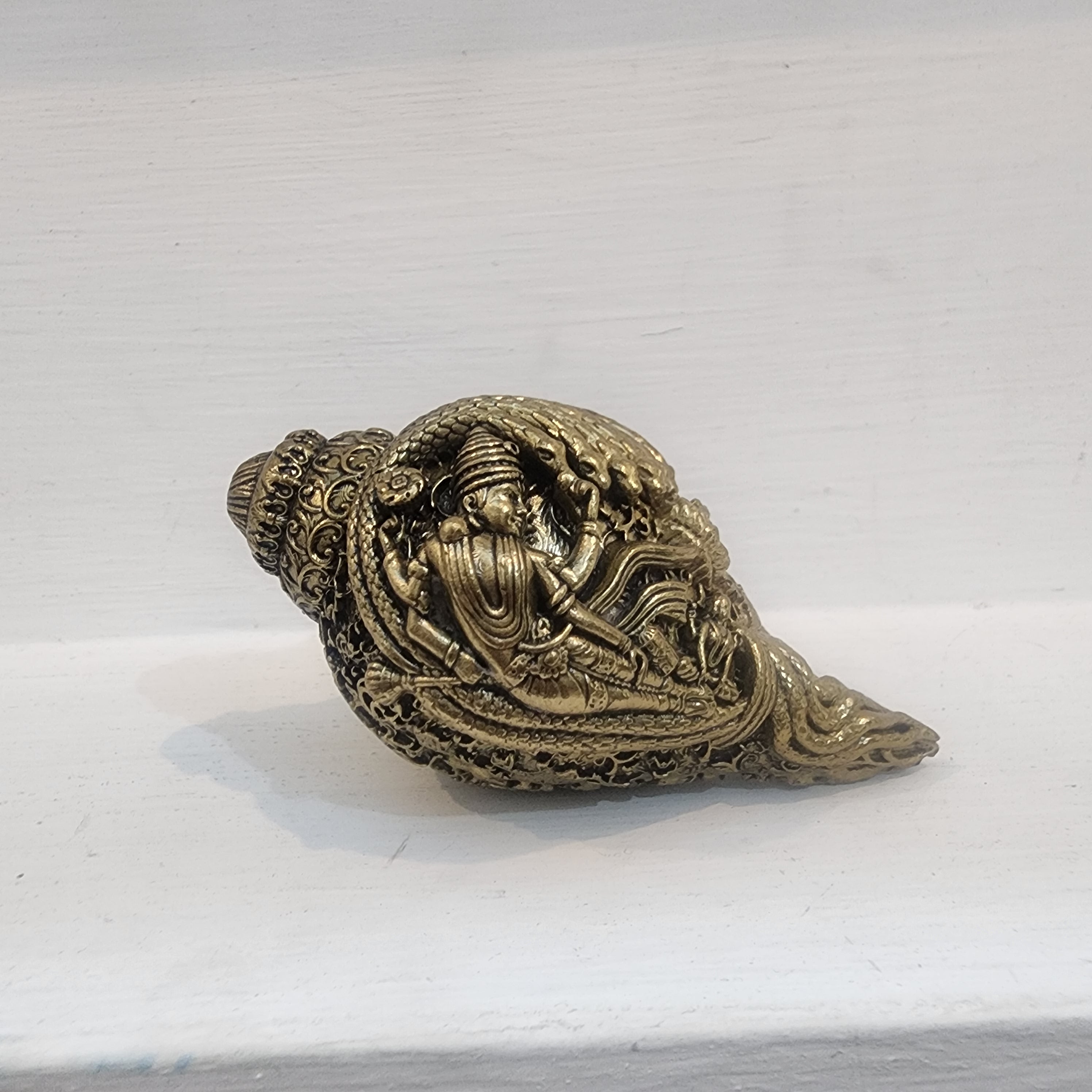 Brass Narayan Shankh I Conch Shell 4 inch | 120 grams