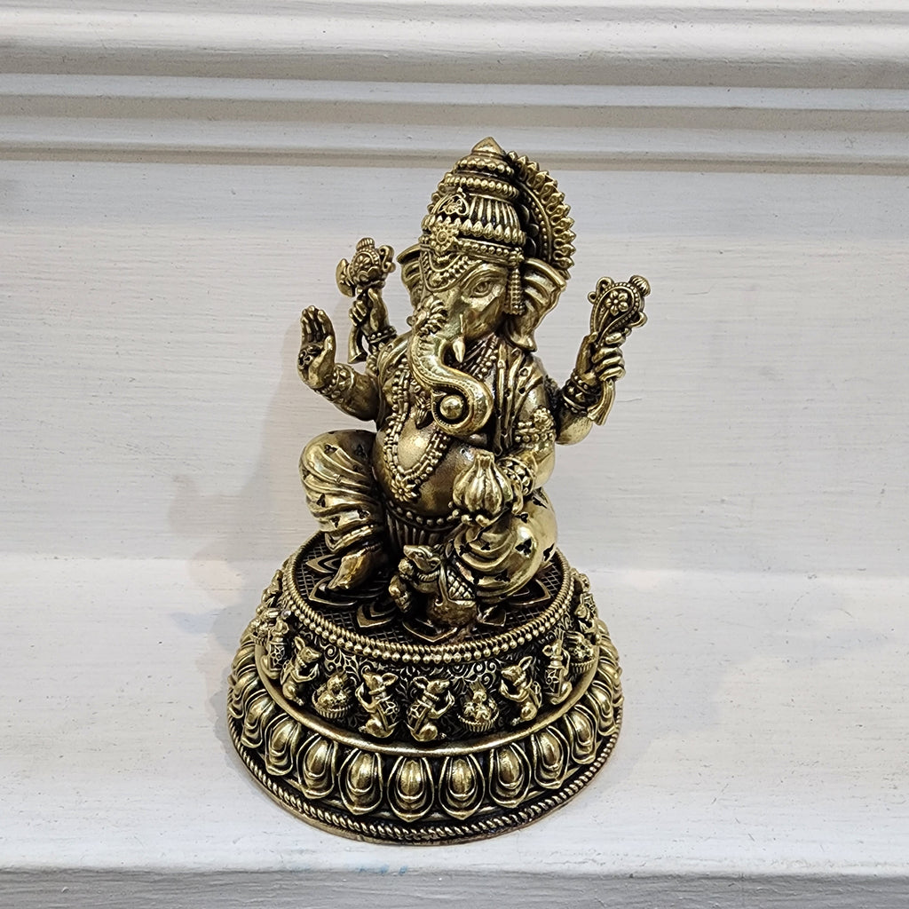 5 inch Ganesha idol in premium brass