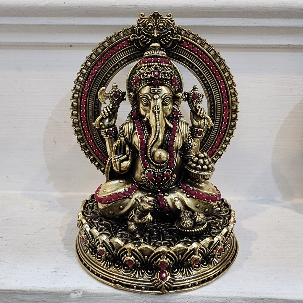 5.5 inch long stone work Laxmi ganesh statue 0.55 kg approx