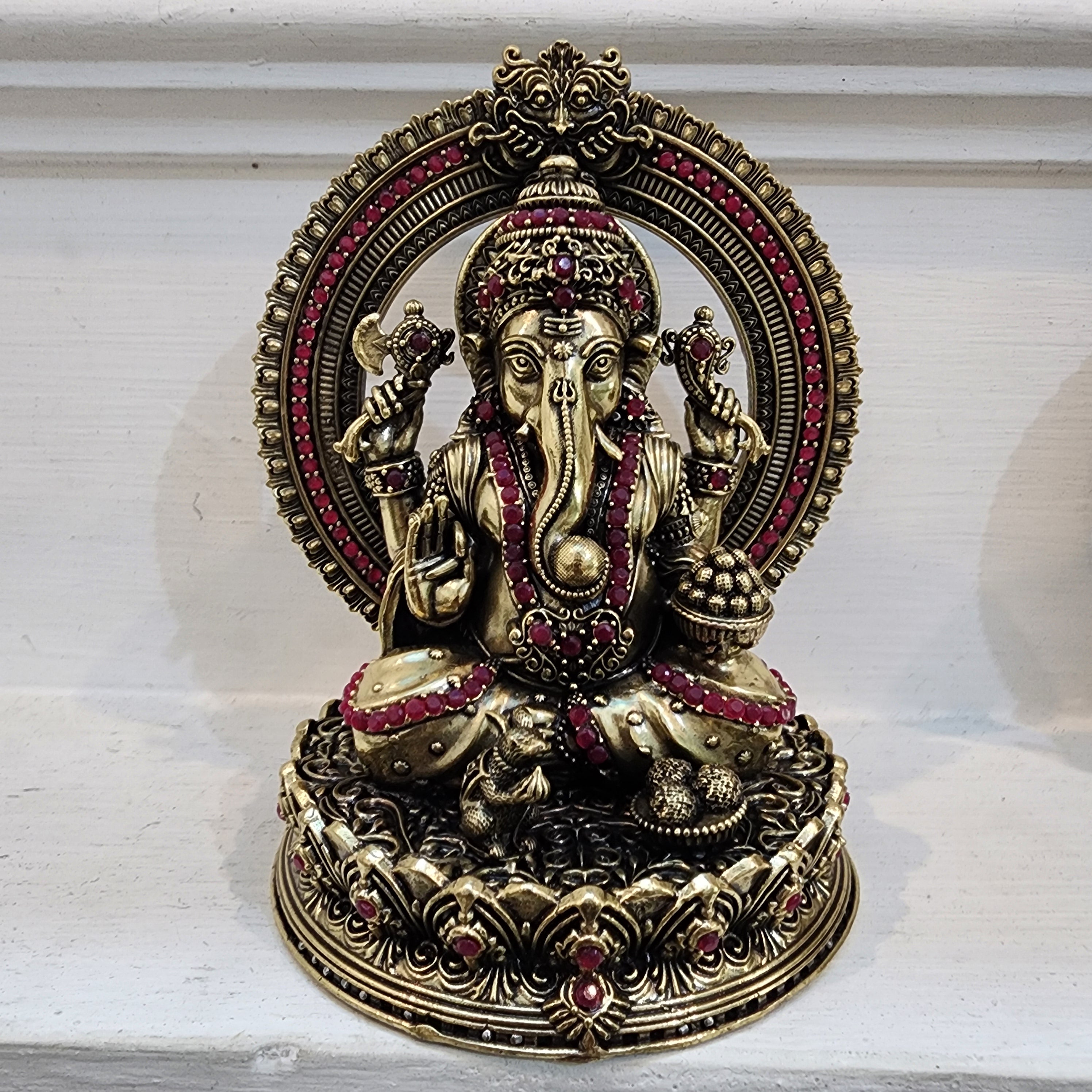 5.5 inch long stone work Laxmi ganesh statue 0.55 kg approx