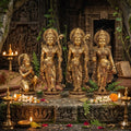 9.5 inch Ram parivaar idol for your elegant home temple decor in premium brass